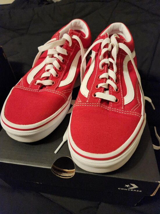 Vans Shoes - Women's Red Old Skool Vans Size 9